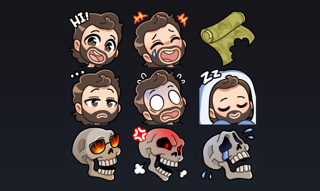 Pecan Gaming Emotes (Commission) Procreate App & Paint Tool SAI, 2023