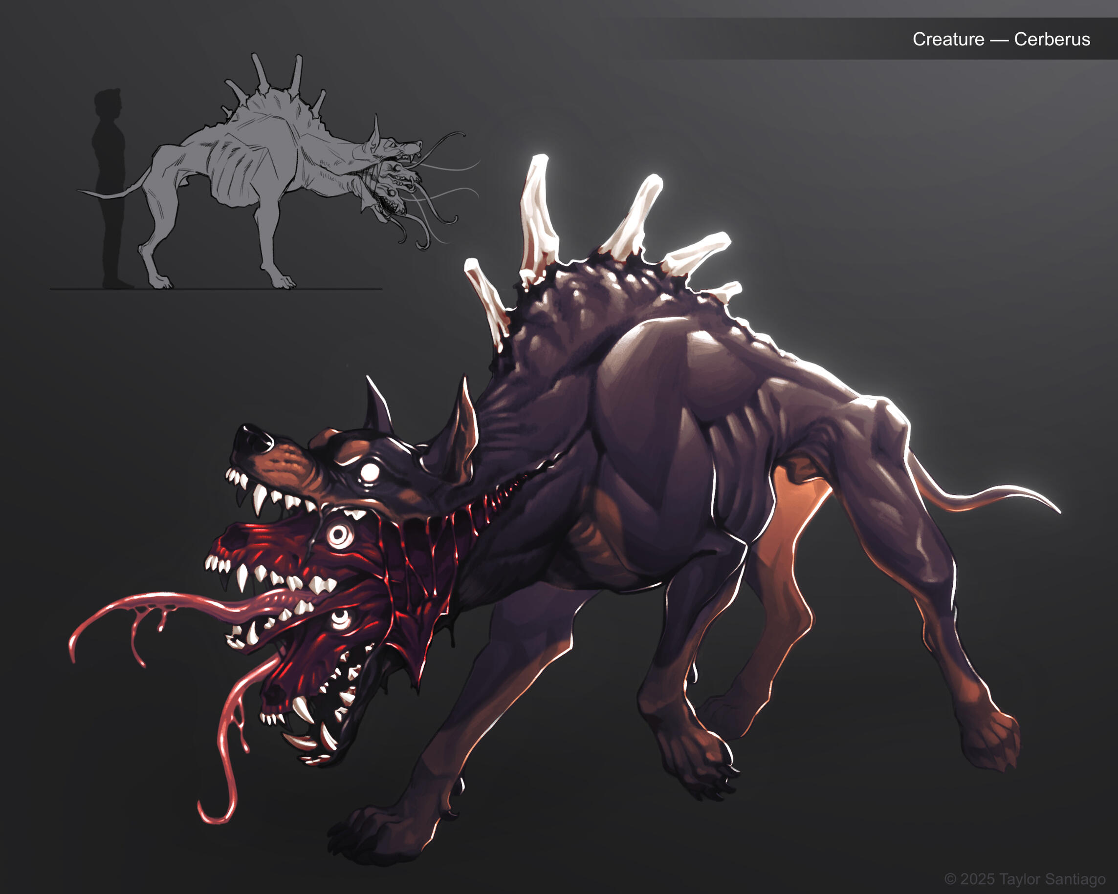 Horror game creature concept Procreate App, 2025